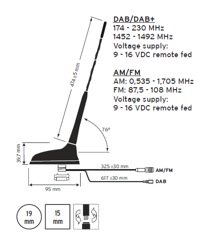 takantenne Flex  DAB/AM/FM
